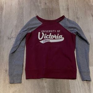 University of Victoria Burgundy and Gray Sweatshirt